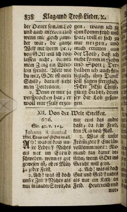 XII. Von der Welt Eitelkeit.
