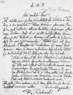 Brief an August Friedrich Krause