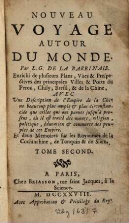 Nouveau voyage autour du monde : Avec une description de la Chine, 2