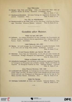 Gemälde alter Meister (Nr. 199-289)