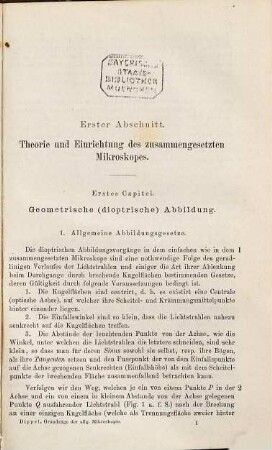 Grundzüge der allgemeinen Mikroskopie
