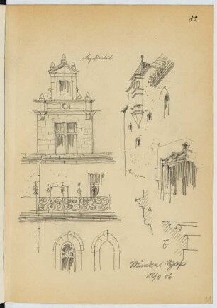 Schloss Hann. Münden: Details (aus: Skizzen- und Fotoalbum 22)