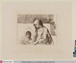 [Virgin teaching the Infant Jesus; Maria lehrt dem Christuskind das Lesen]