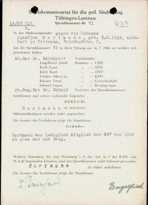 Hartmann, Josefine