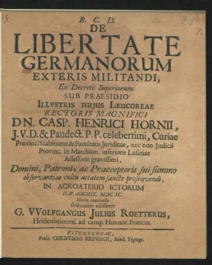 De Libertate Germanorum Exteris Militandi
