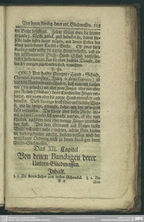 Das XII. Capitel Von denen Bandagen derer Untern-Gliedmassen