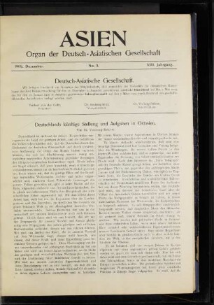Deutsch-Asiatische Gesellschaft.