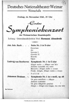 Erstes Symphoniekonzert