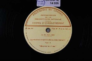 Les petits chanteurs de hochstatt : face 2; "Margoton va a l'ieau"