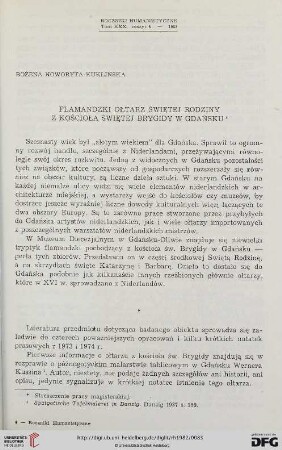 Tom 30: Flamandzki ołtarz świętej rodziny z kościoła Świętej Brygidy w Gdańsku