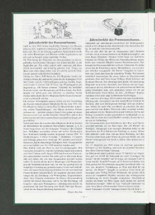 Presseausschuss: Jahresbericht des Presseausschusses