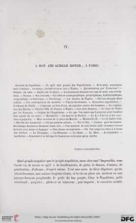 IV. A mon Ami Achille Royer, a Paris