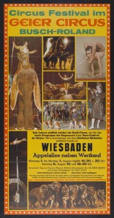 Geier Circus Busch-Roland, Wiesbaden, ohne Jahr