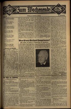 Zweite Ausgabe vom Sonntag, den 13. November 1932.