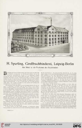 H. Sperling, Großbuchbinderei, Leipzig-Berlin: Ein Blick in die Werkstatt des Buchbinders