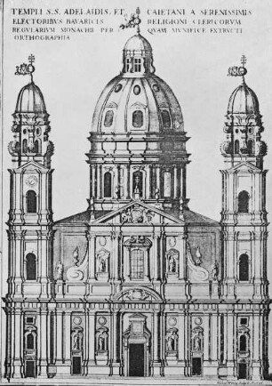 Theatinerkirche St. Kajetan, Fassadenaufriss