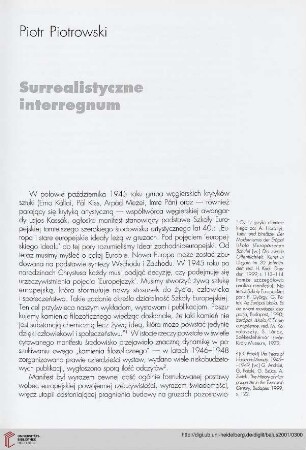Surrealistyczne interregnum