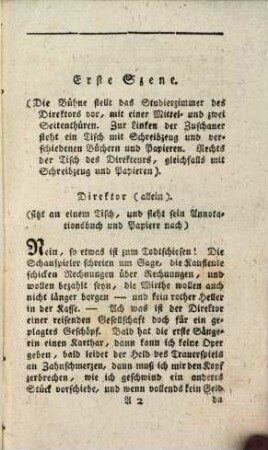 Die Proberollen : Eine Posse in einem Akt