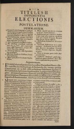 Titulus II. Differentia Electionis à Postulatione