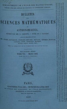 Tome VII. - Mars 1883.