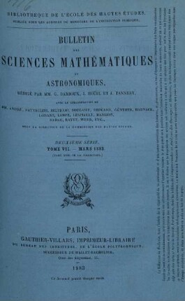Tome VII. - Mars 1883.
