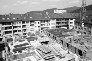 Freiburg: Großbaustelle Schiffstraße, Bau der Schwarzwald-City, späterer Bauzustand