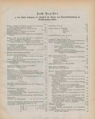 Sach-Register zu dem fünften Jahrgange der Zeitschrift für Staats- und Gemeinde-Verwaltung im Großherzogthum Hessen