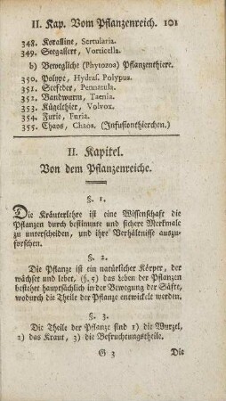II. Kapitel. Von dem Pflanzenreiche.