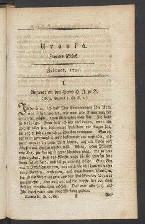 Zweites Stück. Februar, 1795