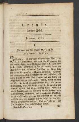 Zweites Stück. Februar, 1795
