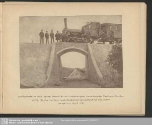 Eisenbahnbrücke nach System Monier für die Grossherzoglich Oldenburgische Eisenbahn-Direction auf der Strecke von Jever nach Carolinensiel am Seedeich bei Km 18,850. Ausgeführt April 1891