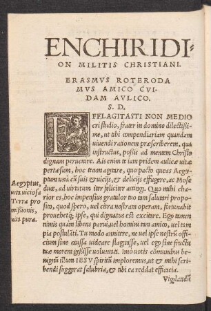 Enchiridion Militis Christiani.