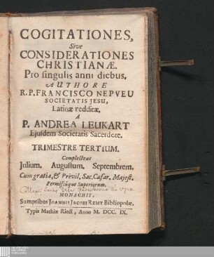 3: Complectens Julium, Augustum, Septembrem