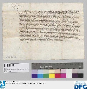 Markgraf Albrecht von Brandenburg macht Friede zwischen der Stadt Nürnberg einerseits, Heinrichen Volckel, Hannsen und Hassen den Rodern, Hannsen von der Heyde, Hannsen von Mochwitz, Hannsen von Redwitz, Hannsen Genattern, Erharten Wölfflein und Augustin von Brunn anderseits.