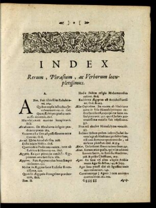Index Rerum, Phrasium, ac Verborum locupletissimus