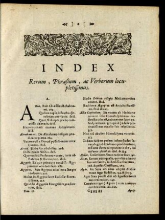 Index Rerum, Phrasium, ac Verborum locupletissimus