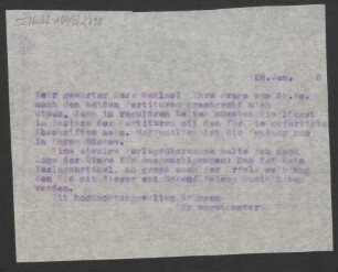 Brief an Bernhard Sekles : 28.01.1918
