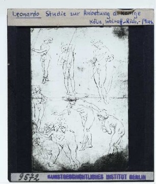 da Vinci, Figurenstudie für Anbetung der Könige