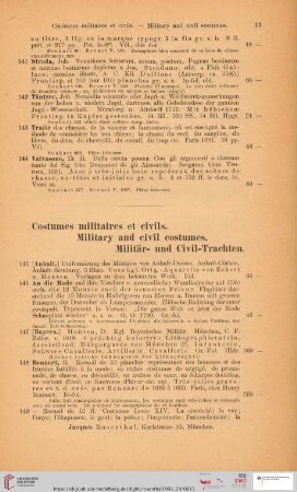Costumes militaires et civils. Military and civil costumes. Militär- und Civil-Trachten (Nr. 145 - 179)