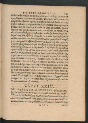 Caput XXIV. De Sabbato Adversus Iudaeos.