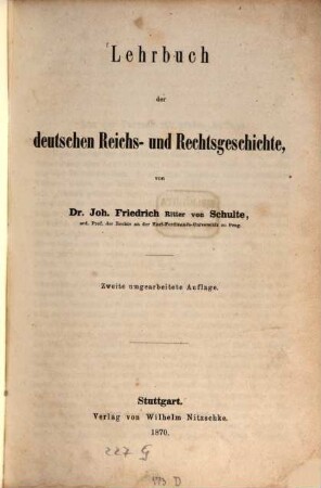 Lehrbuch der deutschen Reichs- und Rechtsgeschichte
