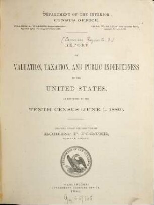 Census Reports : Department of the Interior. Census Office. Tenth Census. 1880, 7