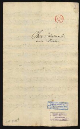 Oboe, Violino solo overo Flauto