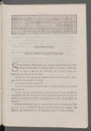 Capítulo XXX - De la duda al entusiasmo