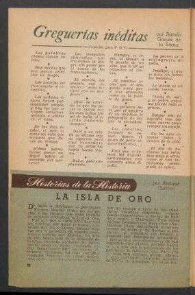 La Isla de Oro : Historias de la historia