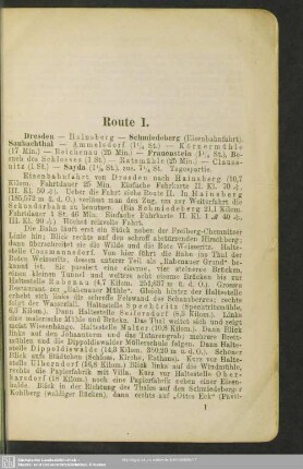 Route I. Dresden - ... - Sayda