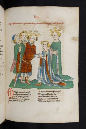 Frau Thetis übergibt Achill (in Frauenkleidern) Lycomedes