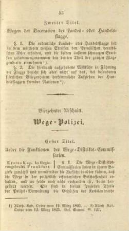 Vierzehnter Abschnitt. Wege-Polizei