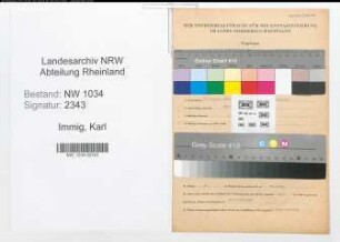 Entnazifizierung Karl Immig , geb. 20.08.1864 (Generaloberarzt)