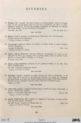 Diverses (Nr. 157-180)
